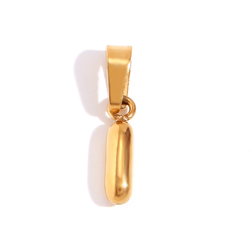 Wholesale Stainless Steel Gold Mini Bubble Letter Pendant